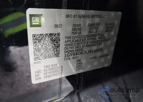 2018 Cadillac Escalade Esv Standard z USA, uszkodzony, nr VIN 1GYS4GKJ5JR142976